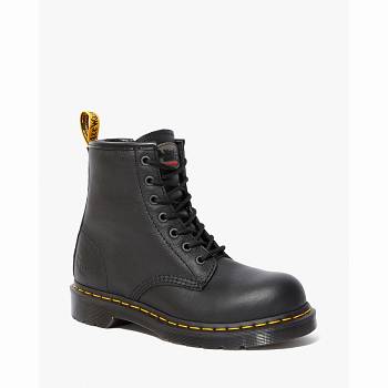 Dr Martens Női Maple Cipzáros Newark Steel Toe Munkavédelmi Bakancs Fekete